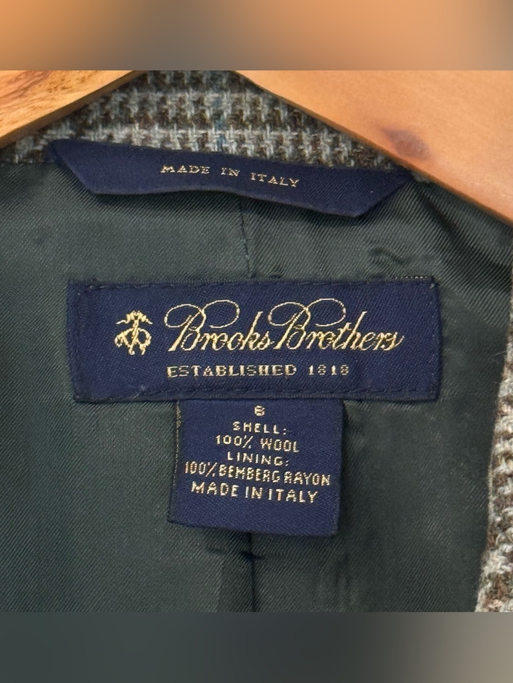 Brooks Brothers Green/Brown Plaid Wool Blazer US6 - Picture 3 of 7